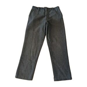 Vtg 70s Heavy Wool Whipcord Work Trousers 34x30 Talon Zipper Distressed Patched